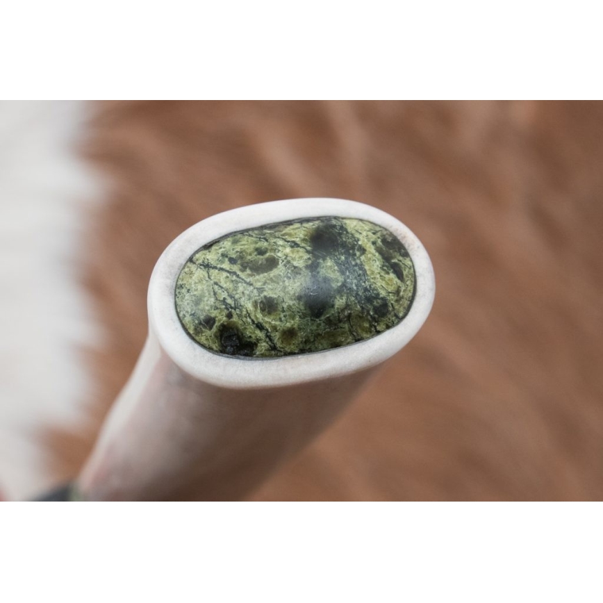 Ekskluzivan damaščanski nož 13 cm serpentinit/sobov rog