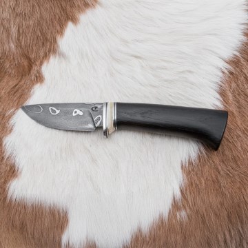 Ekskluzivni damaščanski nož 8,6 cm hrast/velbludova kost