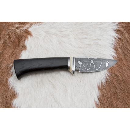 Ekskluzivni damaščanski nož 8,6 cm hrast/velbludova kost