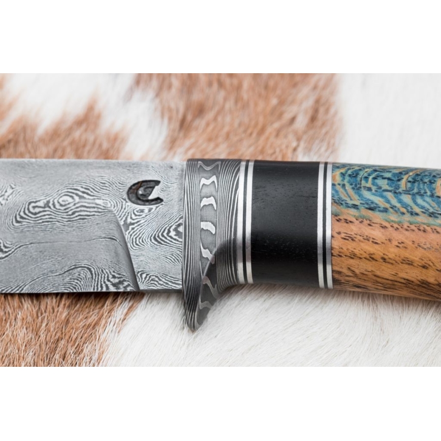 Ekskluzivni damask nož 12,7 cm hrast/ebanovina