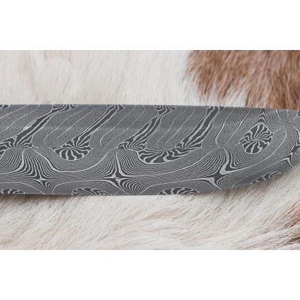 Ekskluzivni damask nož 13 cm serpentinit/rog irvasa