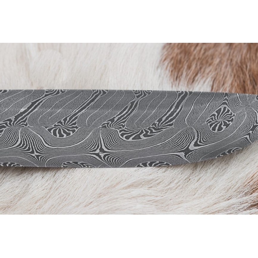 Ekskluzivni damask nož 13 cm serpentinit/rog irvasa