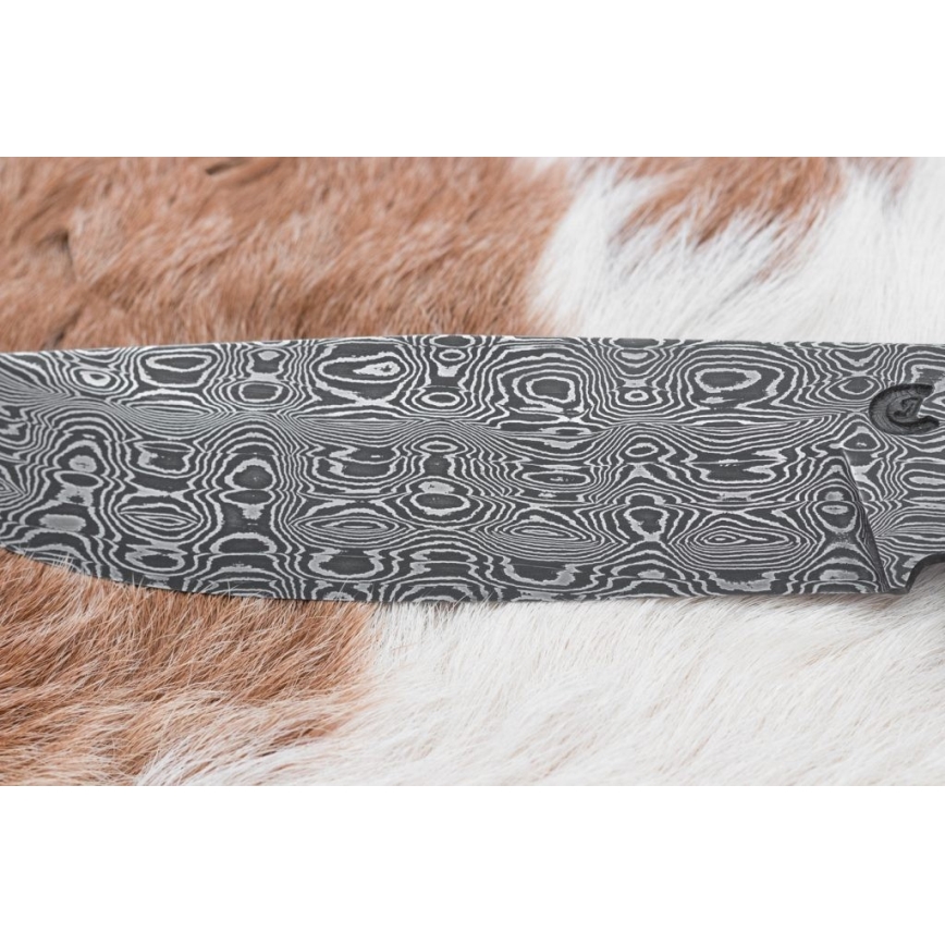 Ekskluzivni damask nož 14,4 cm kesten/mamutov zub