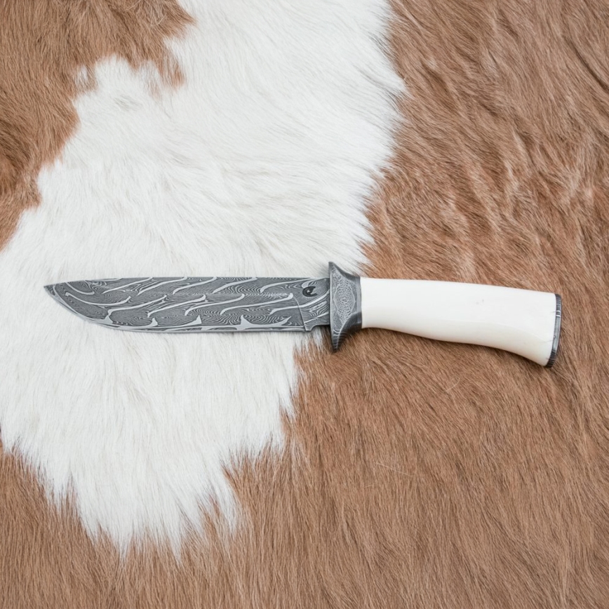 Ekskluzivni damask nož 15 cm mamutova kljova