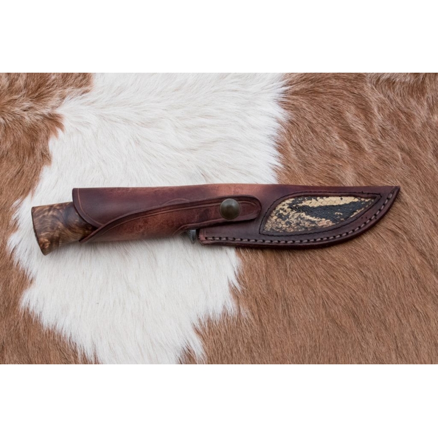 Ekskluzivni damaškov nož 14,4 cm kesten/mamutov zub