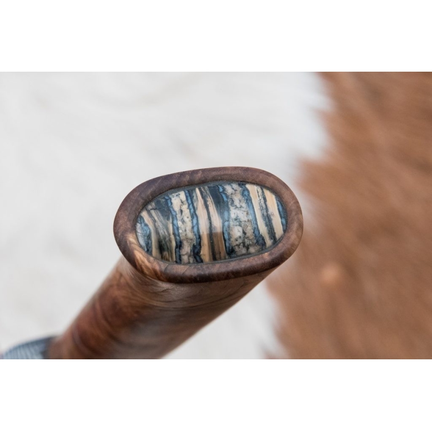 Ekskluzivni damaškov nož 14,4 cm kesten/mamutov zub