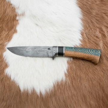 Ekskluzivni damaskuski nož 12,7 cm hrast/ebenovina
