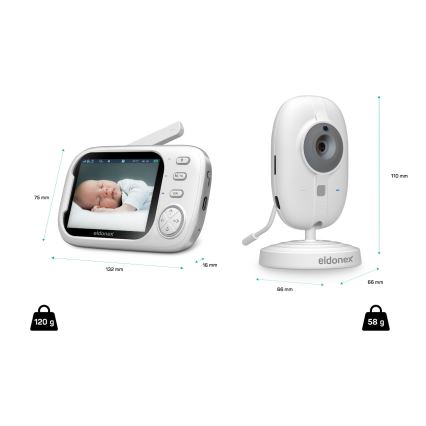 ELDONEX EBM-1010-WH - Monitor za bebe 5V/2000 mAh