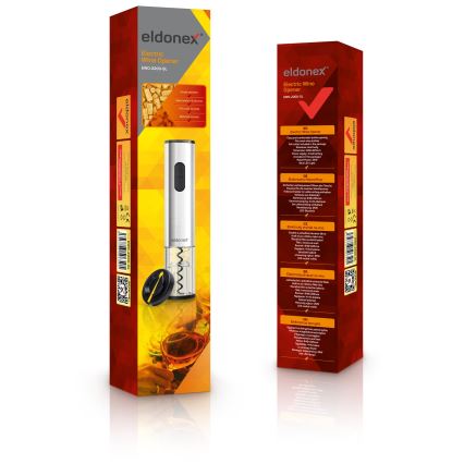 ELDONEX EWO-2200-SL - Električni otvarač za flaše 4xAA mat krom