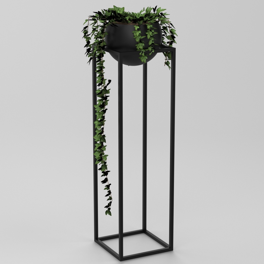 Elegantna metalna saksija za cveće 111,3x29 cm crna
