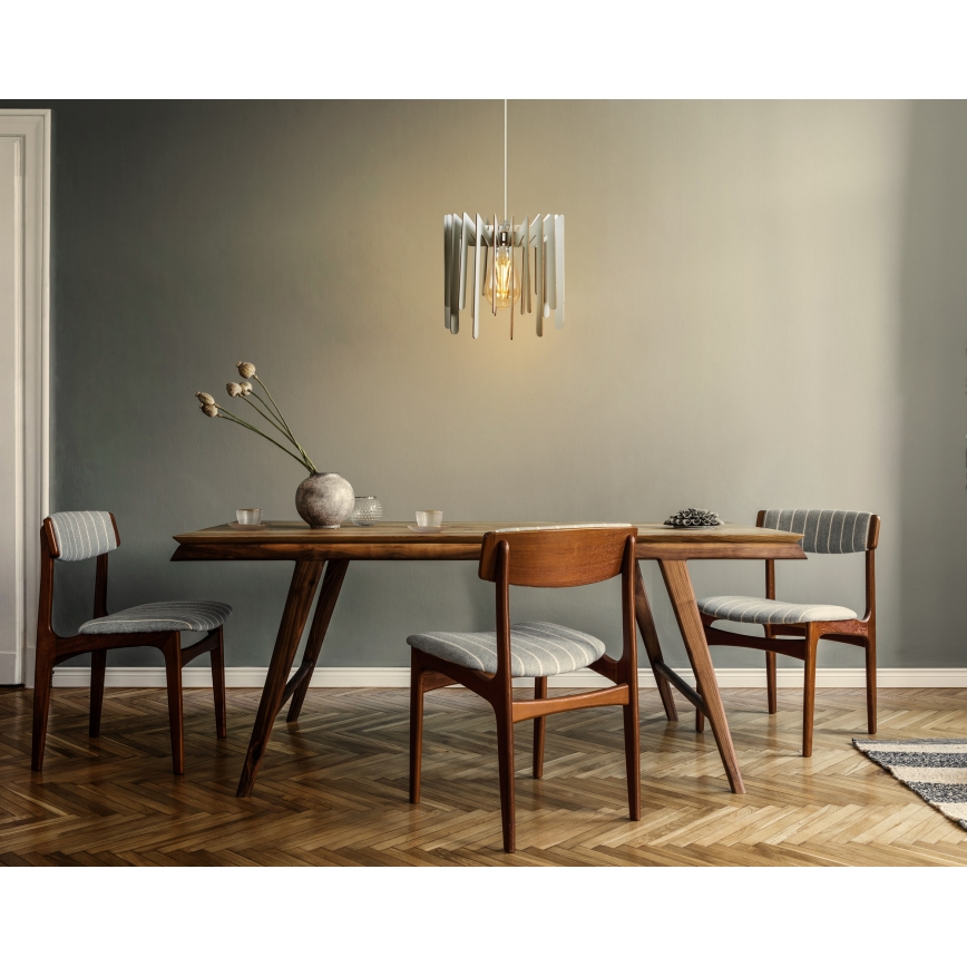 Elegantni luster na sajli 1xE27/60W/230V, bela, prečnik 23 cm