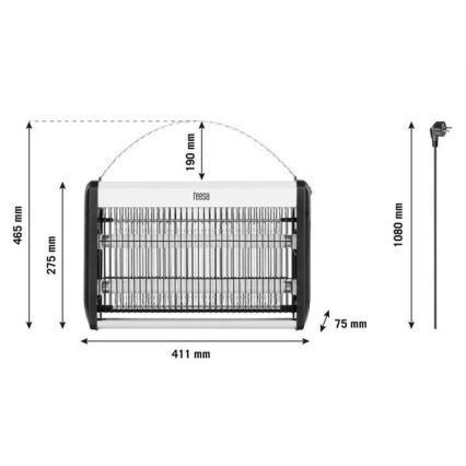 Električna zamka za insekte 2x10W/230V 80m2