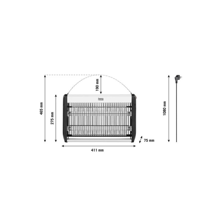 Električna zamka za insekte 2x10W/230V 80m2