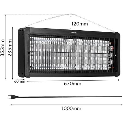 Električna zamka za insekte 3x20W/230V 200 m2