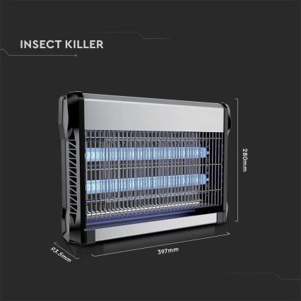 Električni lapač insekata 2x10W/230V — za prostor do 80 m²