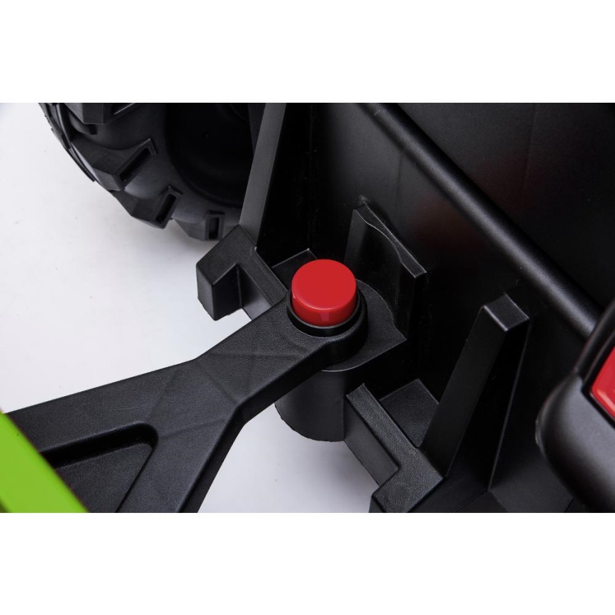 Električni traktor sa prikolicom 2x30W/7000 mAh crno/zelena + Daljinski upravljač