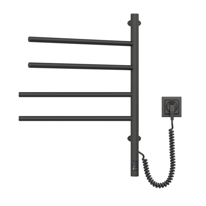 Električno okretno sušilo za peškire sa termostatom ARABESQUE 150W/230V 64,6 cm IP44 crno