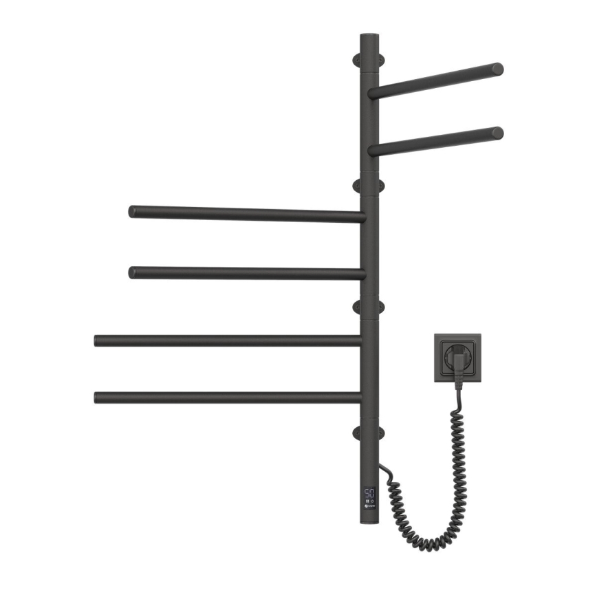 Električno okretno sušilo za peškire sa termostatom ARABESQUE 196W/230V 81,8 cm IP44 crno