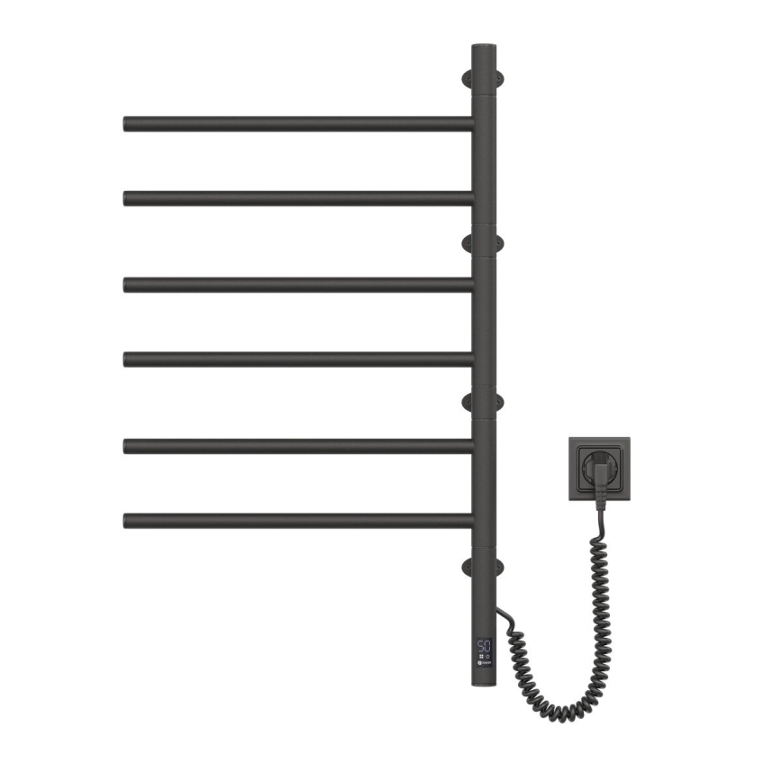 Električno okretno sušilo za peškire sa termostatom ARABESQUE 196W/230V 81,8 cm IP44 crno