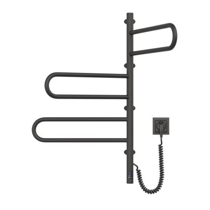 Električno okretno sušilo za peškire sa termostatom FOUETTE 185W/230V 81,8 cm IP44 crno