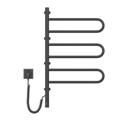 Električno okretno sušilo za peškire sa termostatom FOUETTE 185W/230V 81,8 cm IP44 crno