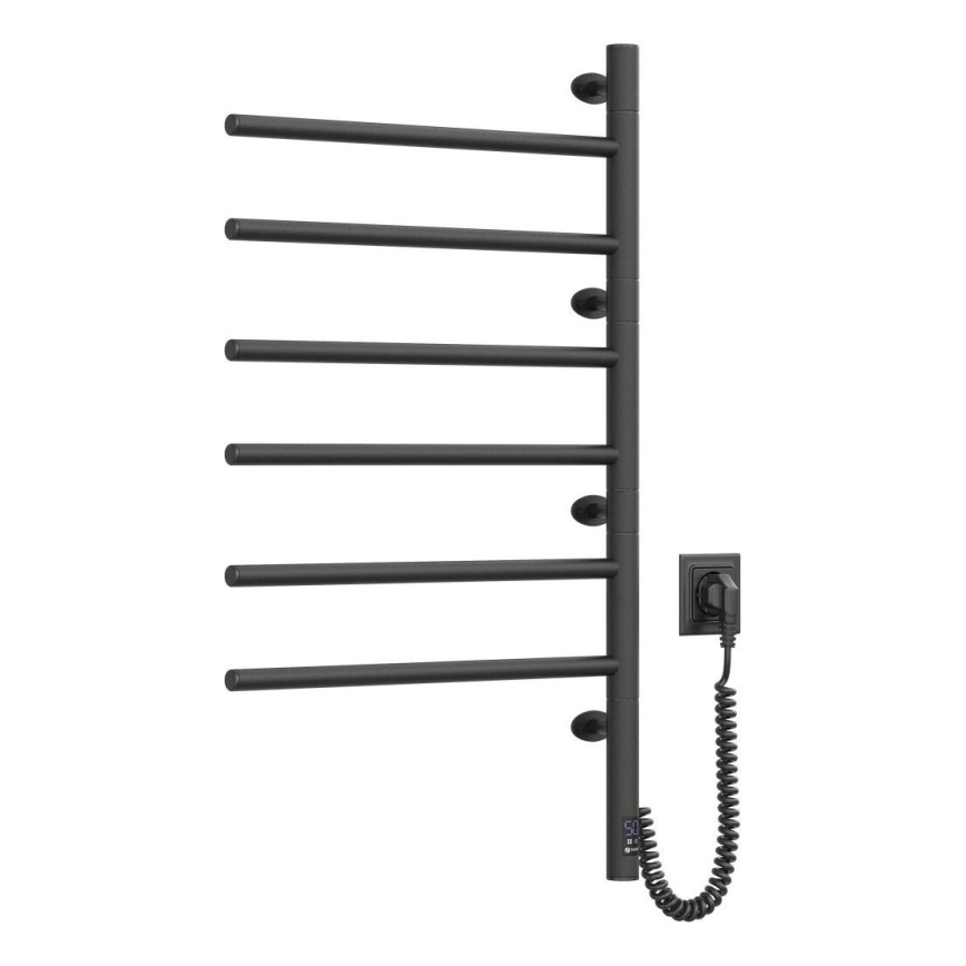 Električno okretno sušilo za peškire sa termostatom ARABESQUE 196W/230V 81,8 cm IP44 crno
