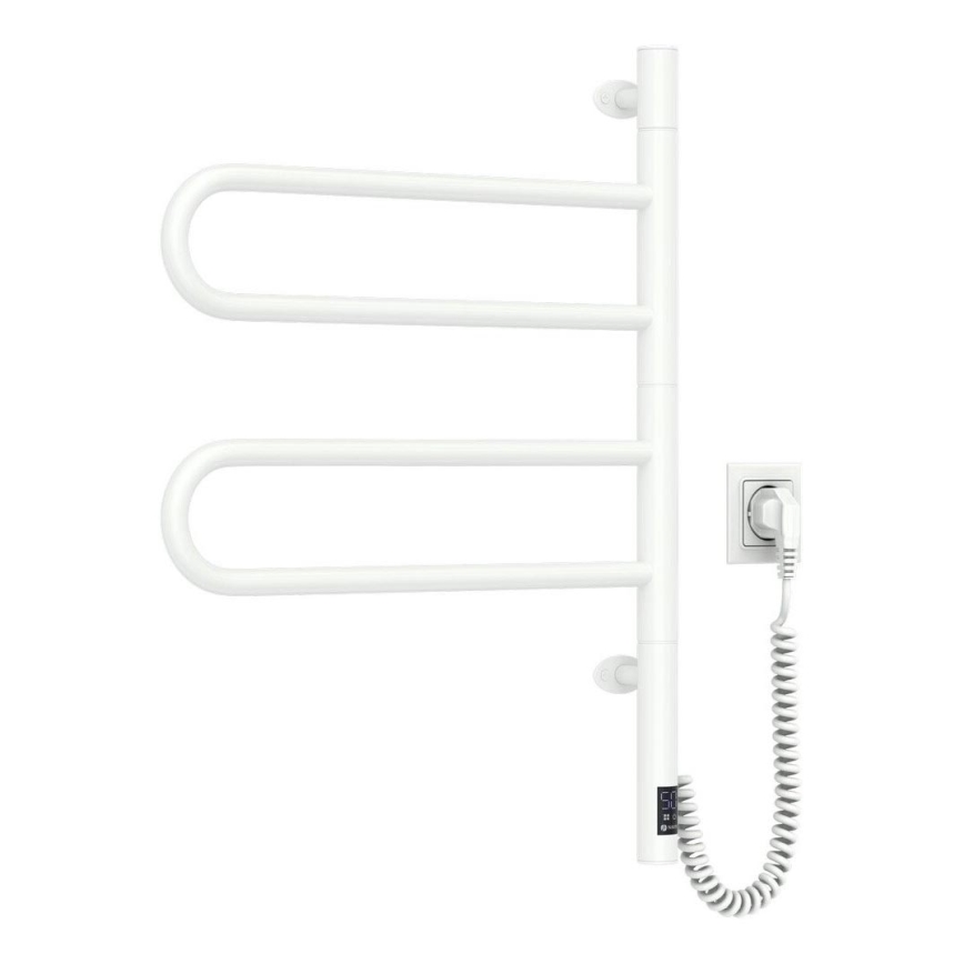 Električno okretno sušilo za peškire sa termostatom FOUETTE 128W/230V 64,6 cm IP44 bela