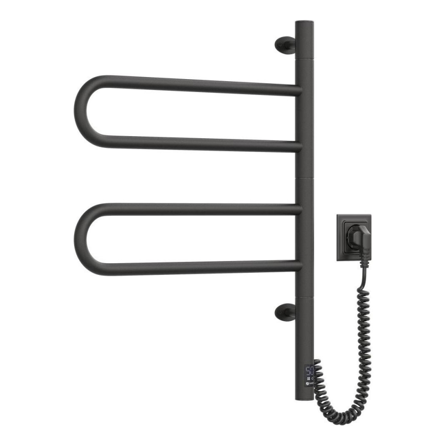 Električno okretno sušilo za peškire sa termostatom FOUETTE 128W/230V 64,6 cm IP44 crno