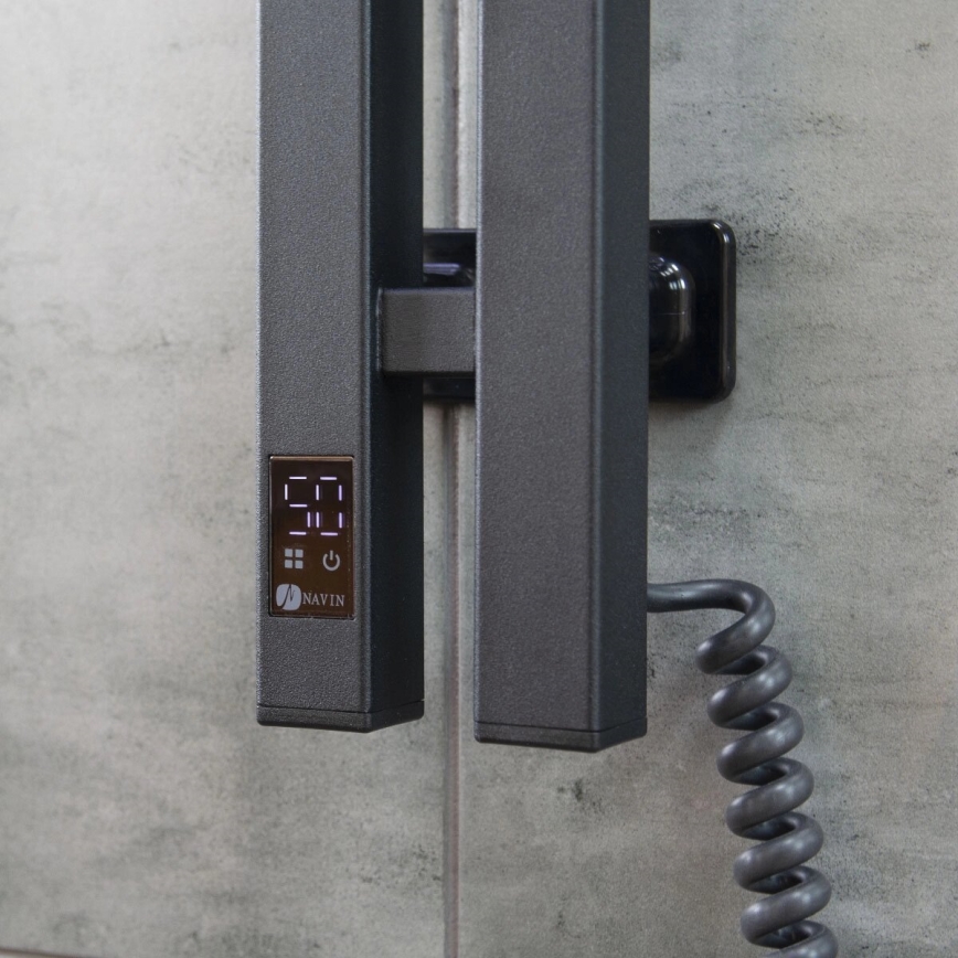 Električno sušilo za peškire sa termostatom SILOUETTE 187W/230V 120,6 cm IP44 crno desna uglast