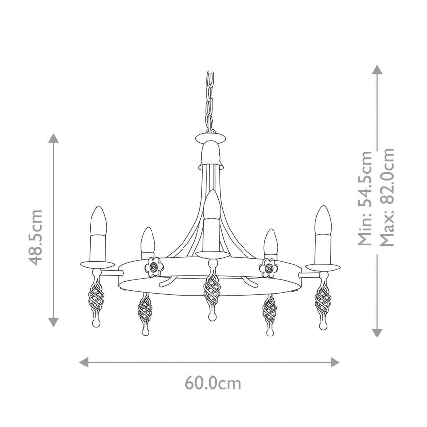 Elstead - Luster na lancu BELFRY 5xE14/60W/230V