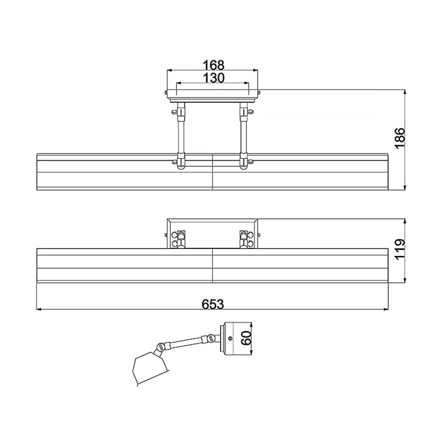 Elstead - Osvetljenje za slike CHAWTON 4xE14/40W/230V zlatna