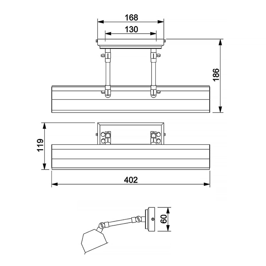 Elstead - Osvetljenje za slike CHAWTON 2xE14/40W/230V sjajni krom