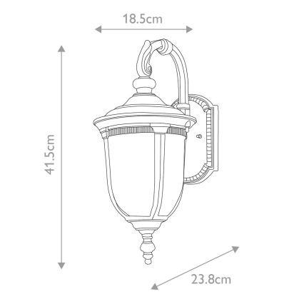 Elstead - Spoljašnja zidna lampa CLEVELAND 1xE27/60W/230V IP44