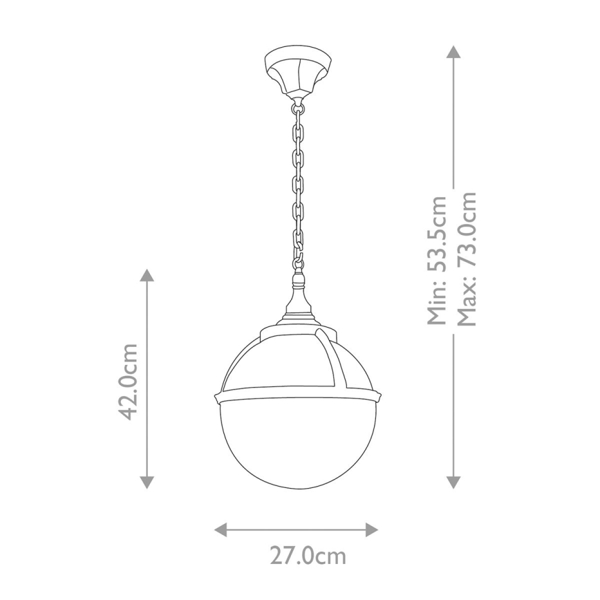 Elstead - Spoljašnji luster na lancu GLENBEIGH 1xE27/60W/230V IP44