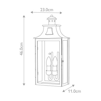 Elstead - Spoljašnja zidna lampa KENDAL 2xE14/60W/230V IP44