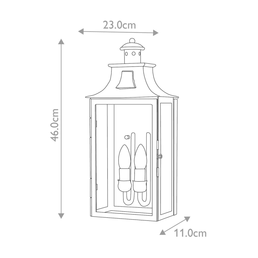 Elstead - Spoljašnja zidna lampa KENDAL 2xE14/60W/230V IP44