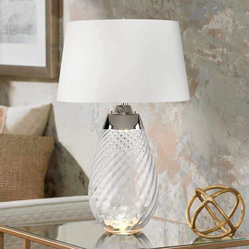 Elstead - LED Stona lampa LENA 1xE27/40W/230V + 1xGU10/7W 74 cm bela