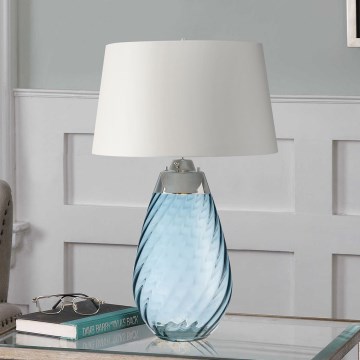 Elstead - LED Stona lampa LENA 1xE27/40W/230V + 1xGU10/7W 74 cm plava/bela