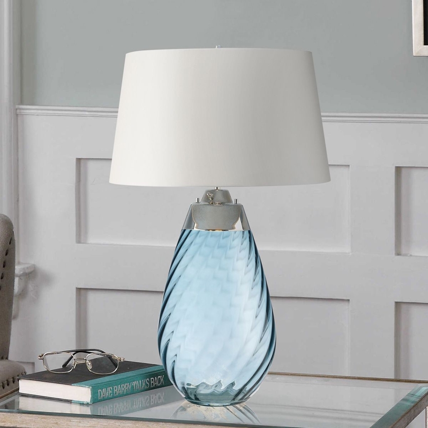 Elstead - LED Stona lampa LENA 1xE27/40W/230V + 1xGU10/7W 74 cm plava/bela