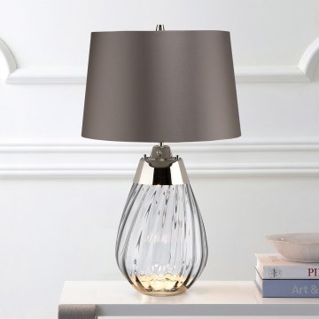 Elstead - LED Stona lampa LENA 1xE27/60W/230V + 1xGU10/7W 60,5 cm sivo