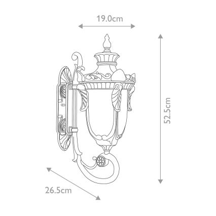Elstead - Spoljašnja zidna lampa PHILADELPHIA 1xE27/60W/230V IP44