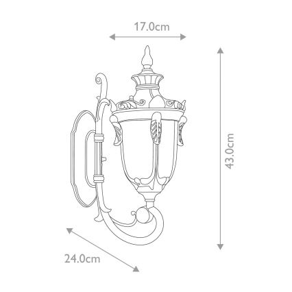 Elstead - Spoljašnja zidna lampa PHILADELPHIA 1xE27/60W/230V IP44