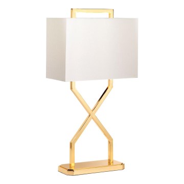 Elstead - Stona lampa CROSS 1xE27/60W/230V zlatna/bela