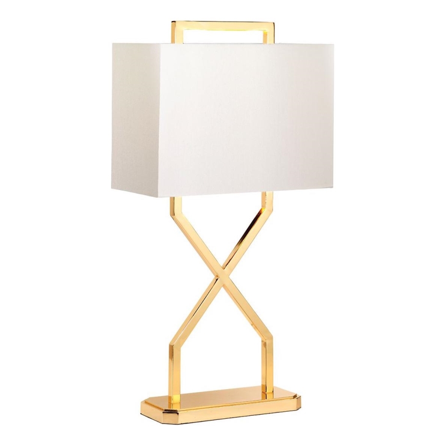 Elstead - Stona lampa CROSS 1xE27/60W/230V zlatna/bela