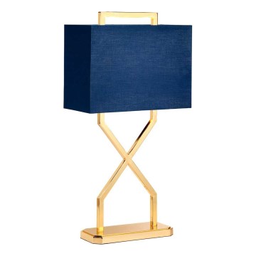Elstead - Stona lampa CROSS 1xE27/60W/230V zlatna/plava