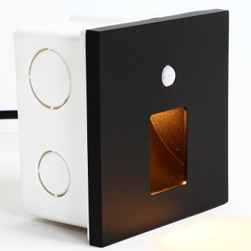 Emithor 70424 - LED svetiljka za stepenište sa senzorom VIX LED/1W/230V 4000K crna