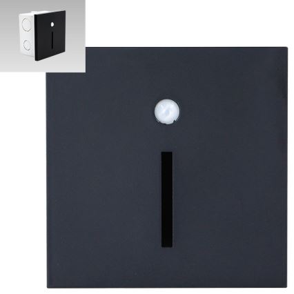 Emithor 70430 - LED svetiljka za stepenište sa senzorom LINE LED/1W/230V crna