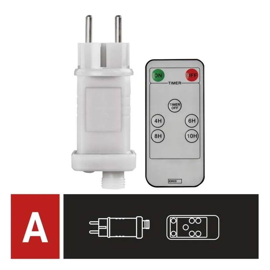 Izvor napajanja za povezive božićne lampice 230V IP44 + Daljinski upravljač