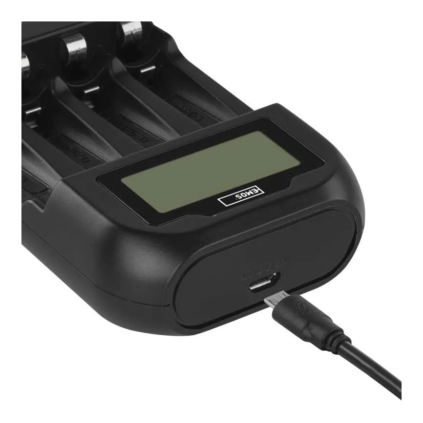 Punjač za baterije sa LCD ekranom 4xAA/AAA 5V
