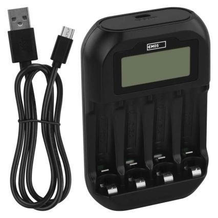 Punjač za baterije sa LCD ekranom 4xAA/AAA 5V
